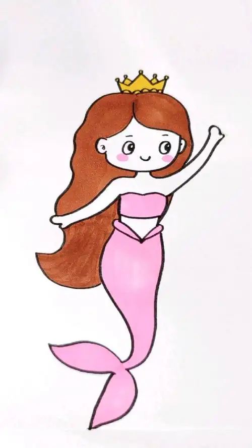 美人鱼小公主简笔画