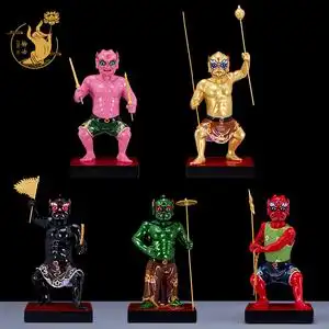 树脂彩绘五鬼神像12/16寸道教五鬼财神佛像家居供奉摆件工艺品