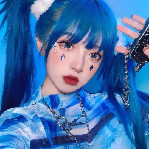 tony家* 蓝色打蜡膏深海蓝百事可乐蓝色染发剂 【需要褪色 】