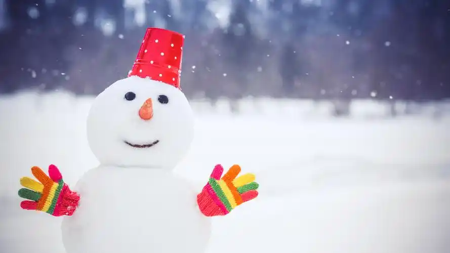 雪人,五颜六色的手套,雪,冬天 5k