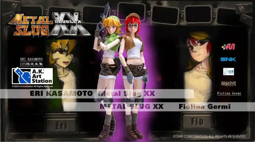 接单 snk正版授权 合金弹头xx 1/6 fio 红发 eri 金发 可动兵人偶