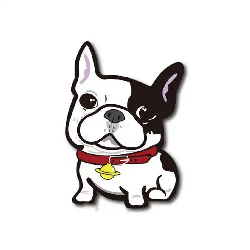 可爱法斗贴纸电动摩托踏板车车身外壳个性装饰反光电瓶车卡通车贴