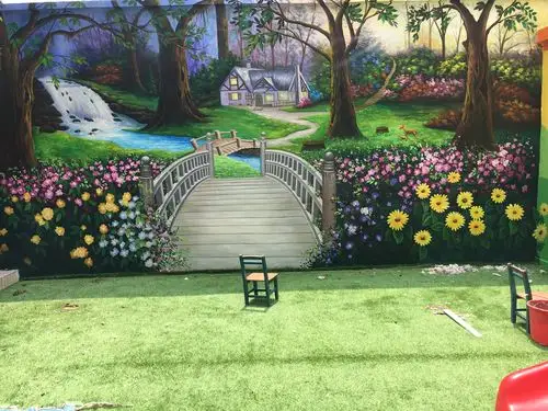 手绘墙画3d画幼儿园墙绘各种类型墙绘