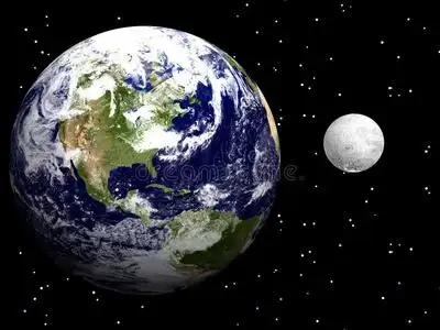 与美国的地球和月球照片