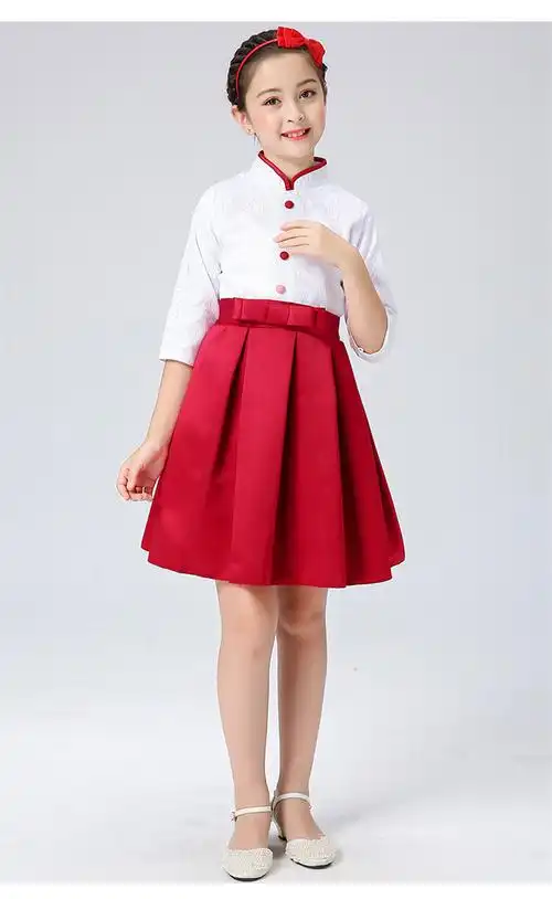 禾佳成小学生演讲比赛服装女诗歌朗诵演讲服合唱演出服红歌少儿爱国