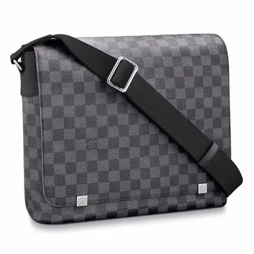 路易威登lv男包district老花棋盘格单肩斜挎邮差包n41029灰色棋盘格mm