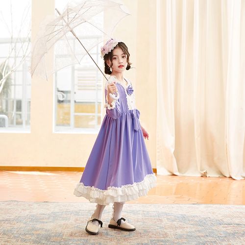连衣裙2022新款洛丽塔公主裙儿童 长袖小女孩的裙子漂亮爆款裙子