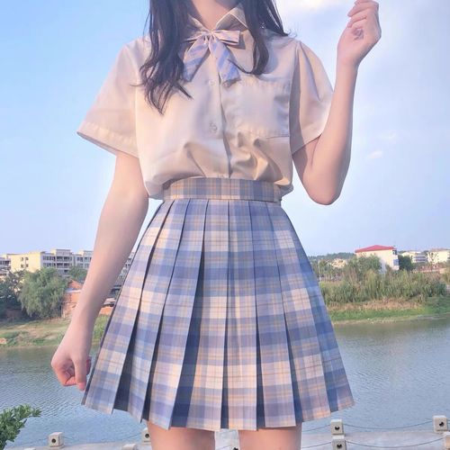 温柔一刀jk制服裙全套正版原创日系格裙学院风小学生夏季百褶格裙