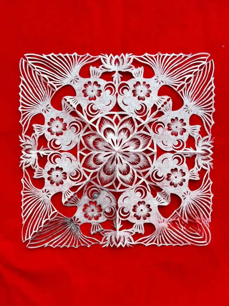 金玉满堂剪纸教程  手持剪刀,心随纸动.