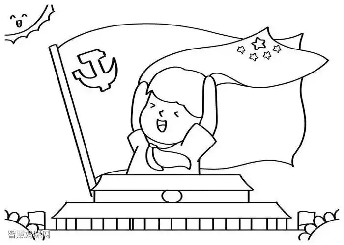 建党节简笔画幼儿园七一建党节绘画作品怎么画简笔画教程绘画吧-画画