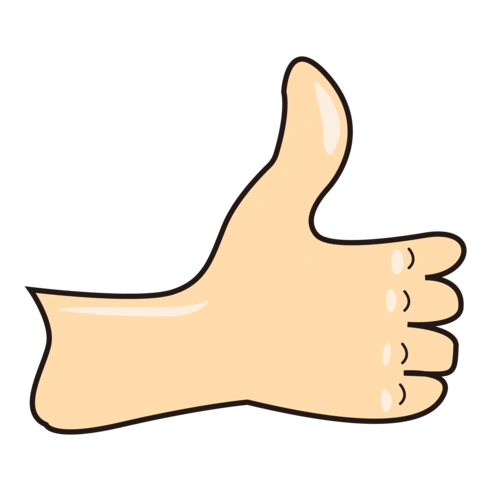 卡通手绘大拇指称赞元素图片