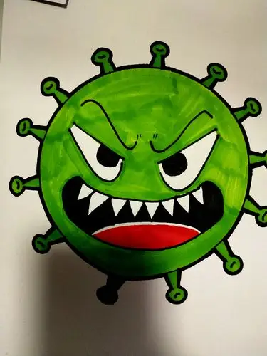 手绘"新型冠状病毒"