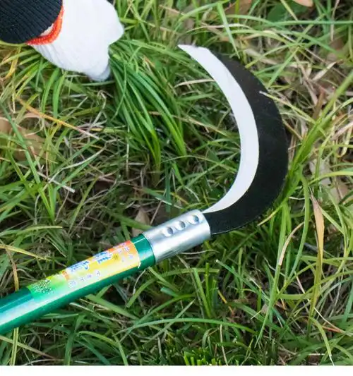 jing ping农用割草长柄镰刀加厚锰钢除草开路草刀割韭菜大弯刀打草收