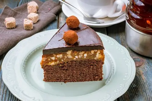 咖啡三角形蛋糕图片