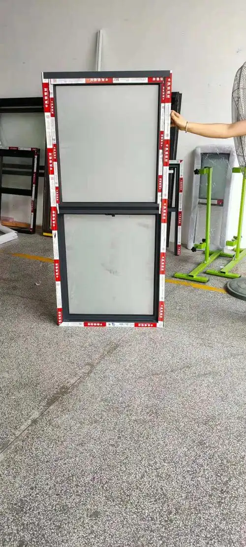 上下推拉窗 窄边框上下推拉窗美式提拉窗铝合金门窗钢化玻璃封阳台