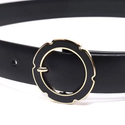 salvatore ferragamo 菲拉格慕 女士黑色牛皮针扣式皮带腰带 23b515