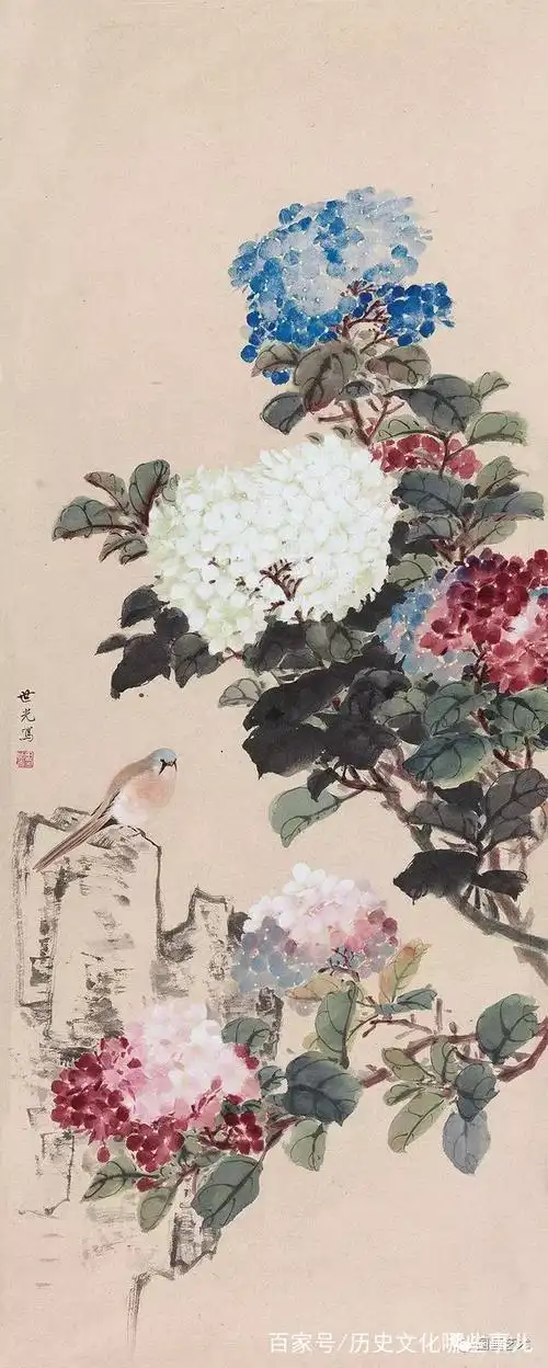 国画基础讲堂国画绣球花的画法绣球花的写意画法步骤解析