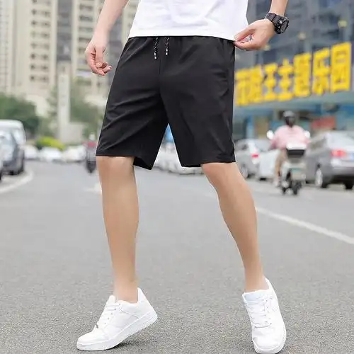 伊夫狼爪运动短裤男夏季薄款外穿宽松冰丝速干大码沙滩跑步健身休闲五