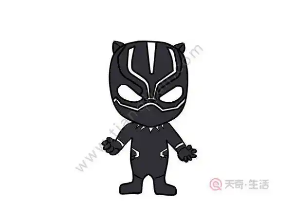 黑豹简笔画超级英雄黑豹简笔画黑豹简笔画步骤黑豹怎么画 - 漫威超级