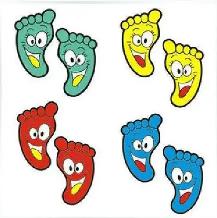 简笔画 小脚丫关于脚的简笔画图片5幅儿童房间卧室幼儿园教室卡通贴画