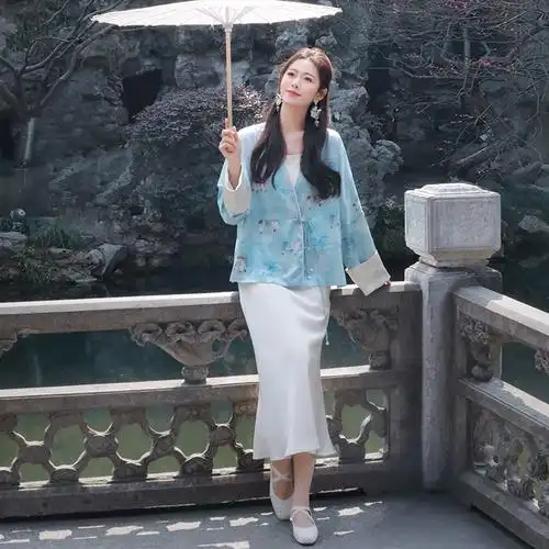 新中式套装穿搭一整套女春秋2024新款裙子两件套国风时尚果果家
