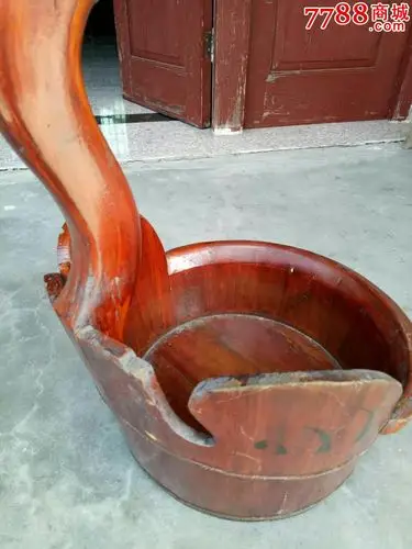 民国鹅头洗脚盆洗脚盆民俗古玩杂项老家具专卖