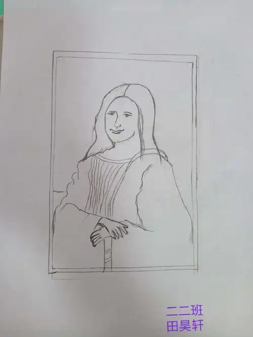 蒙娜丽莎——二二班小朋友手工画作(七)