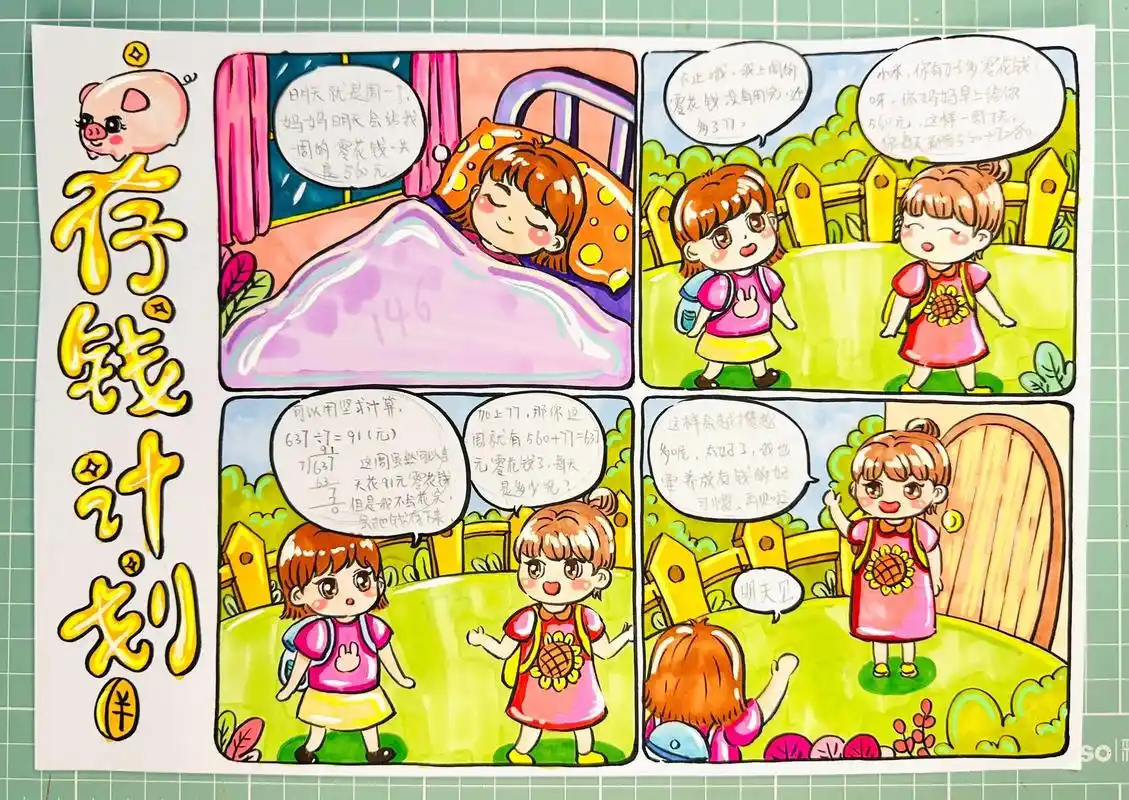 数学四格漫画.#一起学画画 #原创作品 #少儿美术教育 #数 - 抖音