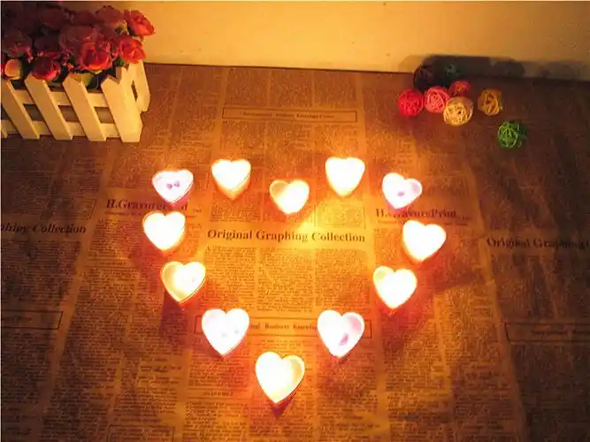 人气心形生日蜡烛创意求婚彩色婚庆浪漫气氛表白烛光晚餐新品蜡烛