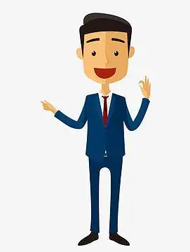 手绘短发西服男讲课都市白领职场