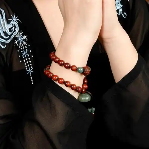 小叶印度古风佛珠紫檀檀木手串女款