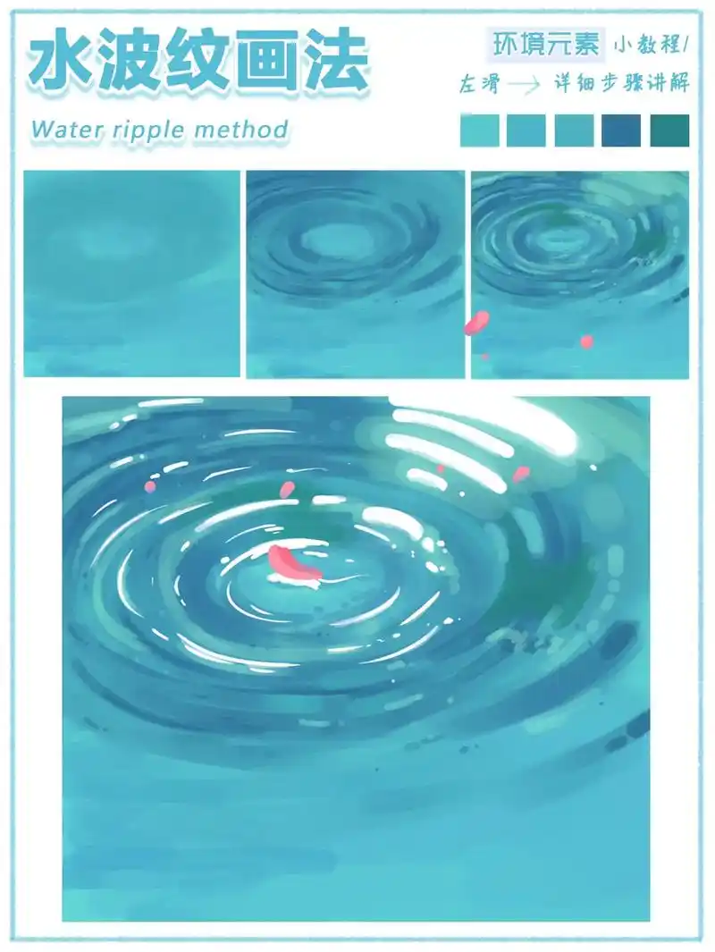 插画教程 | 水波纹90画法.水波纹的简单画法 #画画 #插 - 抖音