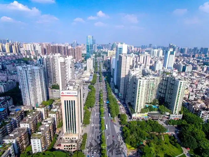 季华路自西向东方向的航拍图_图说禅城_禅城区人民政府门户网