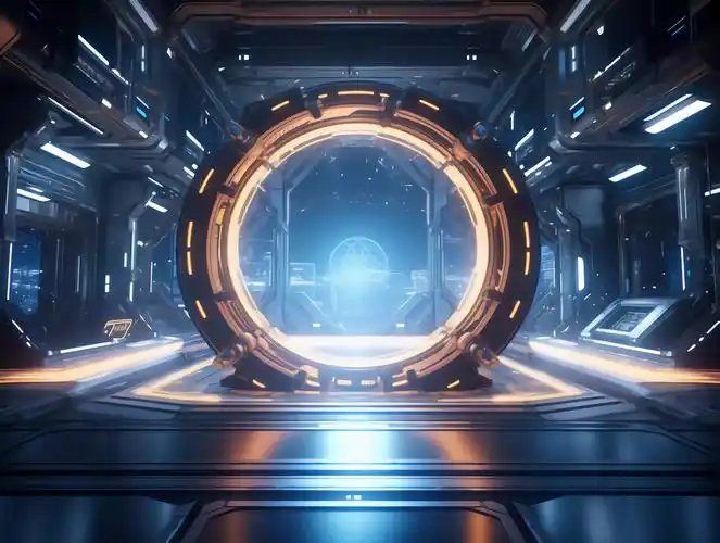 宏伟的未来科幻概念cg太空站空间站场景