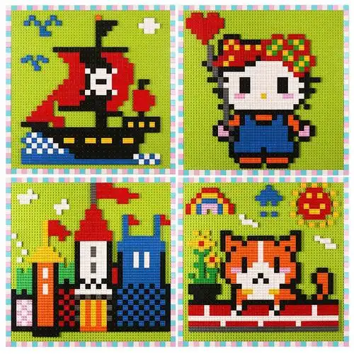 贴上墙面家用儿童拼装益智力玩具兼容乐高积木墙背景大颗粒壁挂式