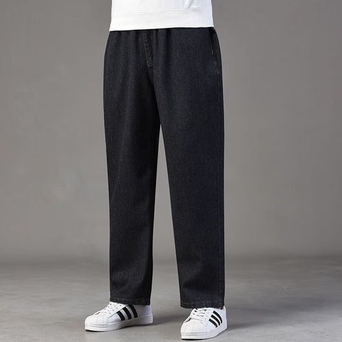 恪信中年男士宽松牛仔萝卜裤秋冬季牛仔裤男宽松大码男士加肥加大胖子