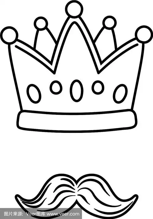 皇冠和小胡子黑白相间