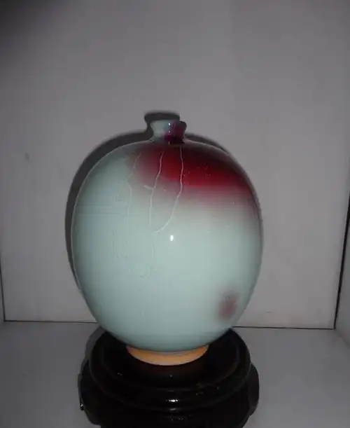 钧瓷 禹州 神垕镇钧瓷 小口瓶 玉中胭脂红 摆件 送礼 收.