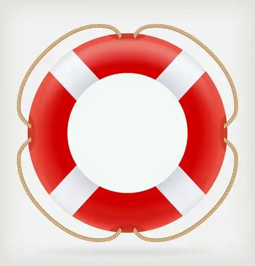 红色救生圈,红色救生圈.矢量插画