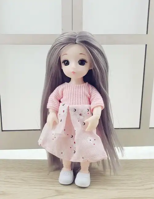 尚美芭比娃娃16厘米17cm3d真眼关节过家家换装bid8萝莉娃娃