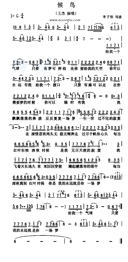 候鸟- 全屏看谱