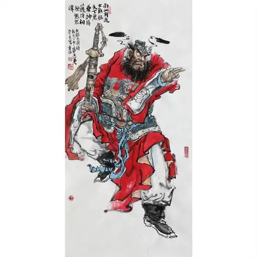 带合影 时育林《南山有进士》136x68cm 墨华斋8933