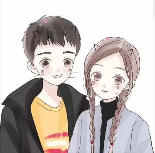 情侣头像,手绘