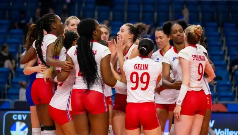 比赛集锦:2023女排欧锦赛小组赛d组 法国女排vs西班牙女排