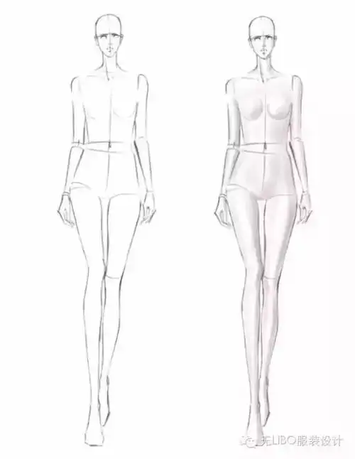 服装设计师们快来做服装设计必须要用到的人体模特线稿女装男装童装