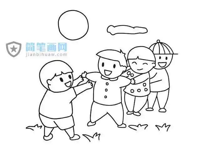 简笔画小朋友游戏
