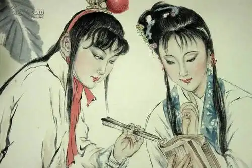 《贾宝玉与林黛玉》【珍藏上品】 - 国画拍卖-孔夫子拍卖网