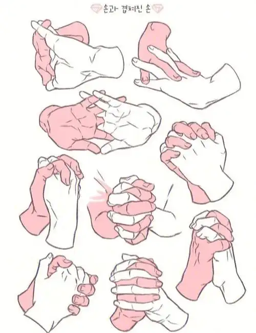 板绘素材手部动态姿势参考大全