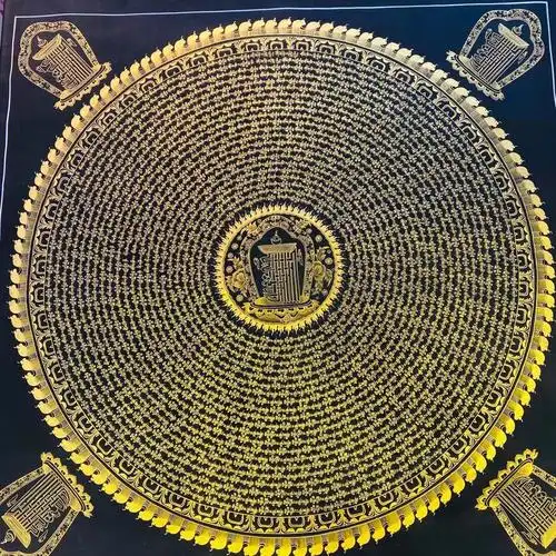 最美坛城唐卡六字真言坛城