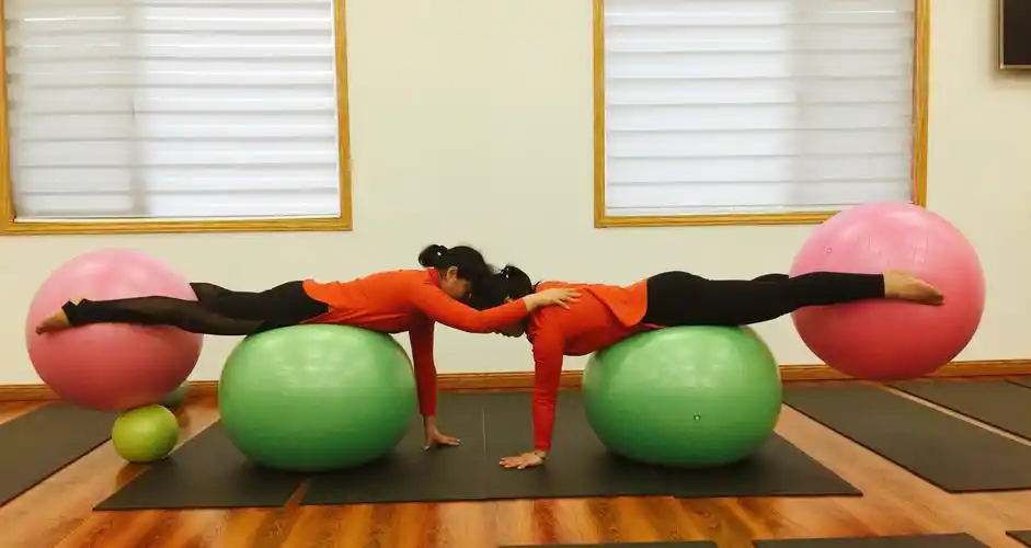 双人球瑜伽